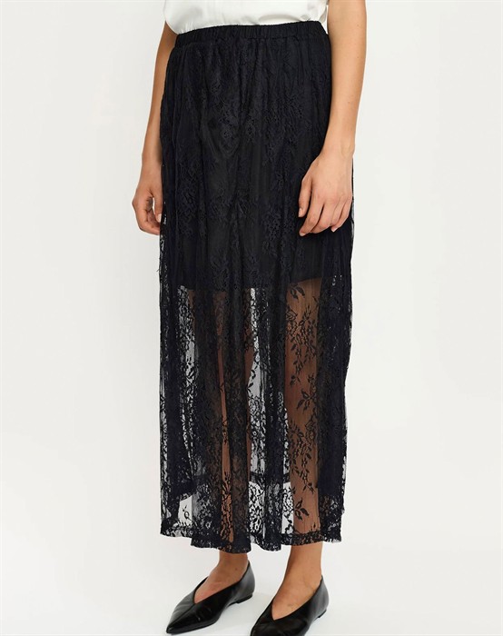 SRLaurel Midi Nederdel - Black